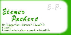 elemer pachert business card
